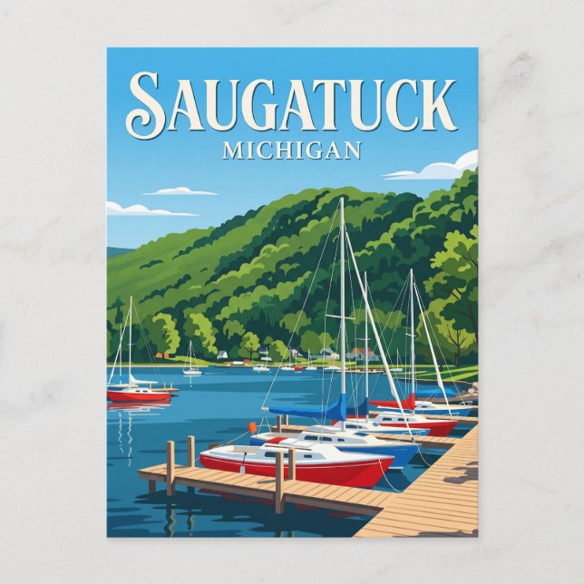 Cartão Postal Saugatuck EUA (Frente)