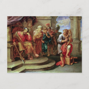 Cartão Postal Saul ouvindo David tocando a Harp