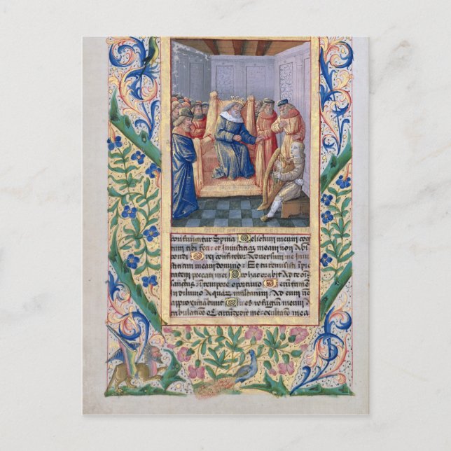 Cartão Postal Saul ouvindo David tocar a harpa (Frente)