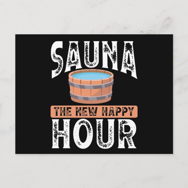 Cartão Postal Sauna the new happy hour (Frente)