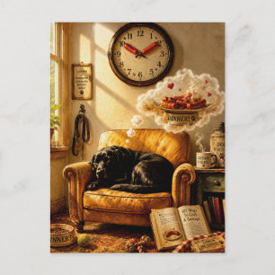 Cartão Postal Sausage O’Clock Dreamtime – Arte Surrealista de Cã