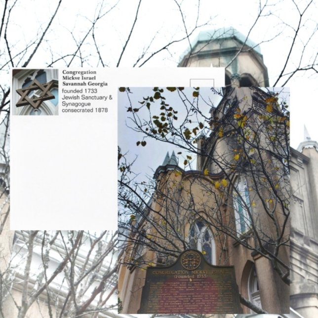 Cartão Postal Savannah Congregation Mickve Israel Fotografia (Criador carregado)