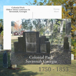 Cartão Postal Savannah GA Colonial Park Cemetery Fotográfico