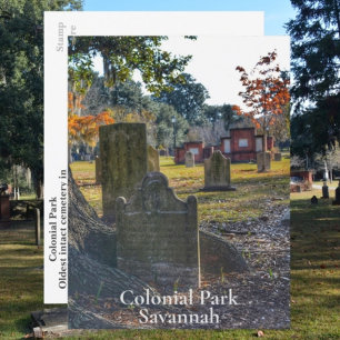 Cartão Postal Savannah GA  Parque Histórico Colonial Fotográfico