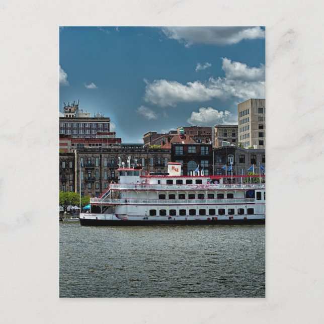 Cartão Postal savannah georgia arquitetura histórica antiga (Frente)