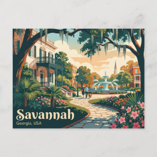 Cartão Postal Savannah, Geórgia, EUA EUA