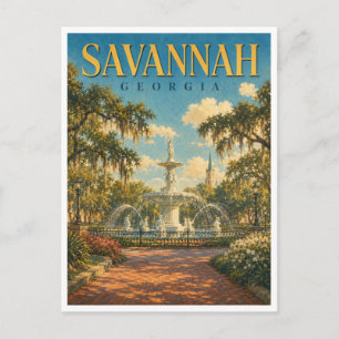 Cartão Postal Savannah Geórgia Forsyth Fonte GeoSaga