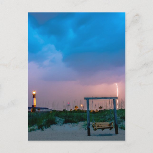 Cartão Postal savannah georgia ocean da ilha tybee (Frente)