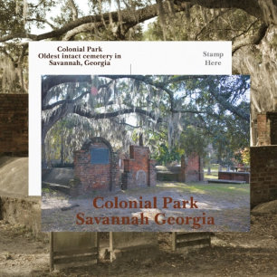 Cartão Postal Savannah Geórgia Parque Colonial Fotográfico