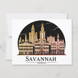 Cartão Postal Savannah Georgia Skyline