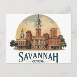 Cartão Postal Savannah Georgia Skyline