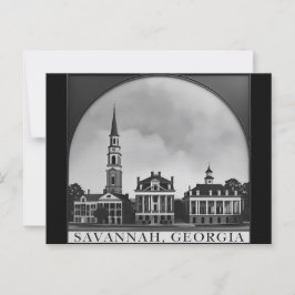 Cartão Postal Savannah Georgia Skyline | Savannah Cityscape