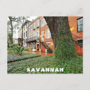 Cartão Postal Savannah Georgia Southern Architecture Viagem