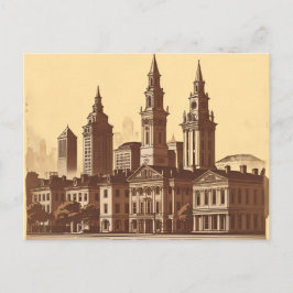 Cartão Postal Savannah Georgia vintage Skyline