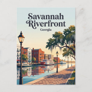 Cartão Postal Savannah Riverfront Geórgia