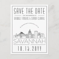Savannah Wedding | Skyline Estilizado Salvar a Dat