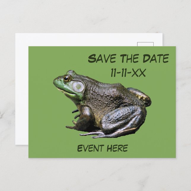 Cartão Postal Save The Date Bullfrog Nature (Frente/Verso)