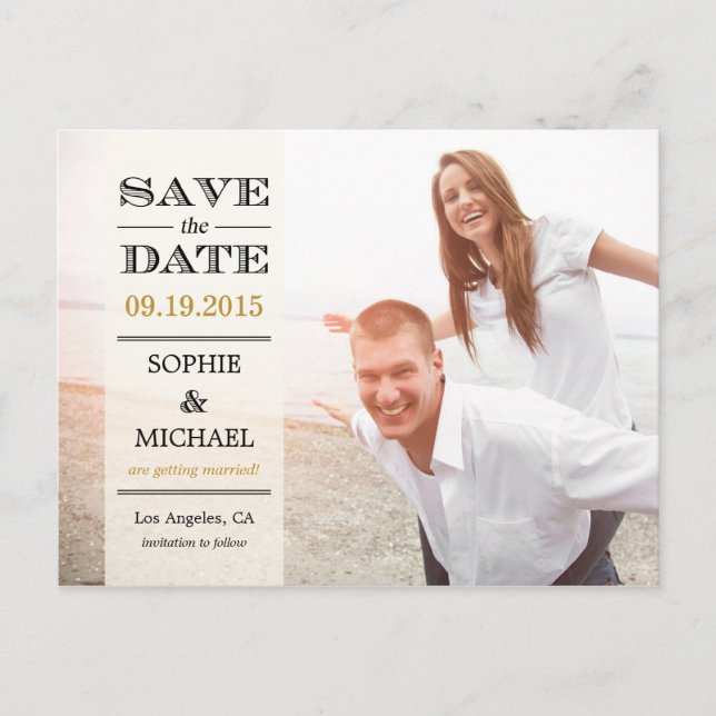 Cartão Postal Save The Date Overlay Transparente - (Frente)