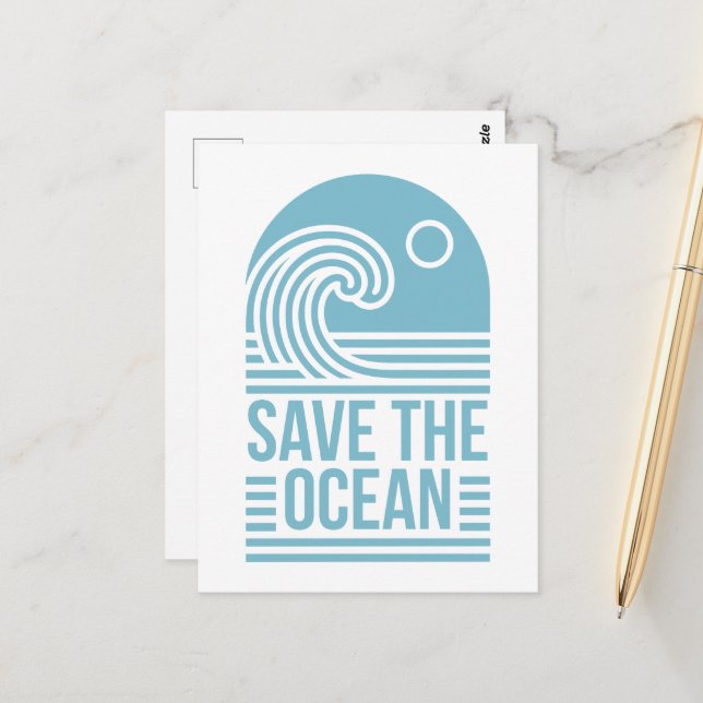 Cartão Postal Save the ocean activist quotes aesthetic (Frente/Verso In Situ)