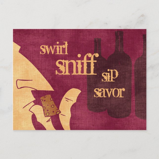 Cartão Postal Savoring Wine Postcard (Frente)