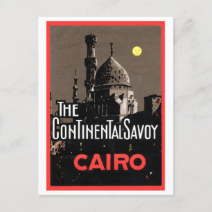 Cartão Postal Savoy Continencial, Poster de viagens do Cairo