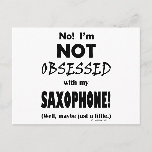 Cartão Postal Saxofone Obcecado (Frente)
