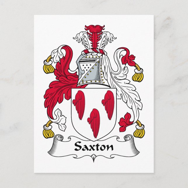 Cartão Postal Saxton Family Crest (Frente)
