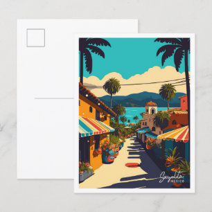 Cartão Postal Sayulita Mexico Art Viagem Vintage