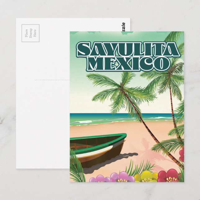 Cartão Postal Sayulita Mexico Beach poster (Frente/Verso)
