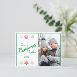 Cartão Postal Sazonal de Fotografia do Primeiro Natal de Férias