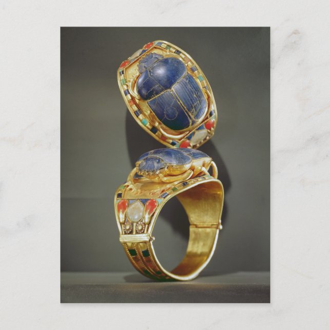 Cartão Postal Scarab bracelet, do Túmulo de Tutankhamun (Frente)
