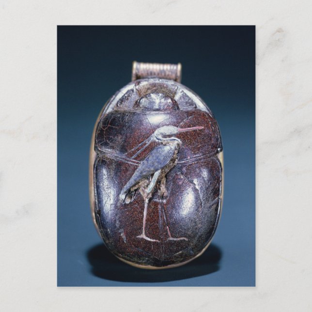 Cartão Postal Scarab com Heron, de Tutankhamun (Frente)