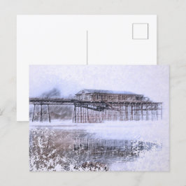 Cartão Postal Scarborough North Bay Pier - Vintage Watercolour