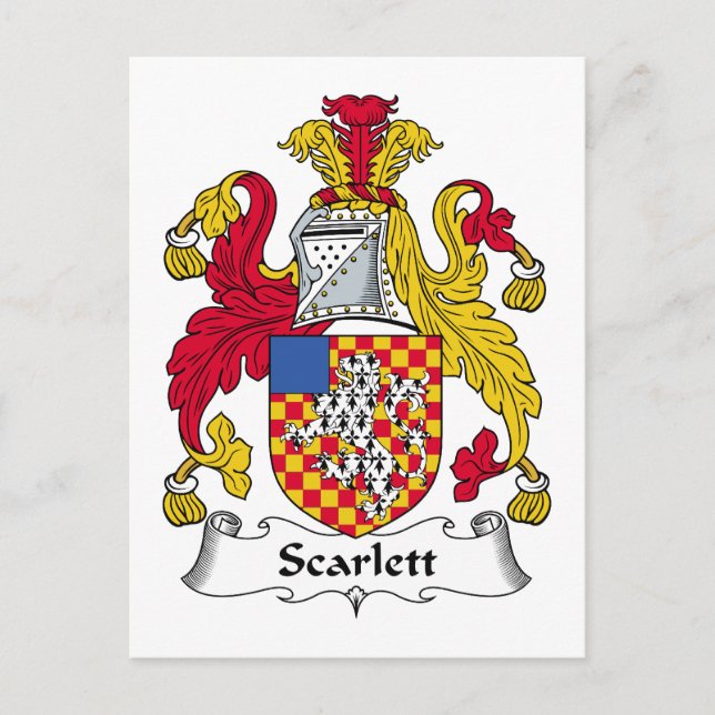 Cartão Postal Scarlett Family Crest (Frente)