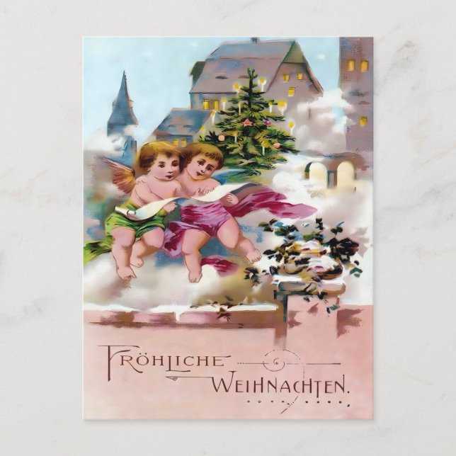 Cartão Postal Scary Christmas Devil & Naughty List Warning (Frente)