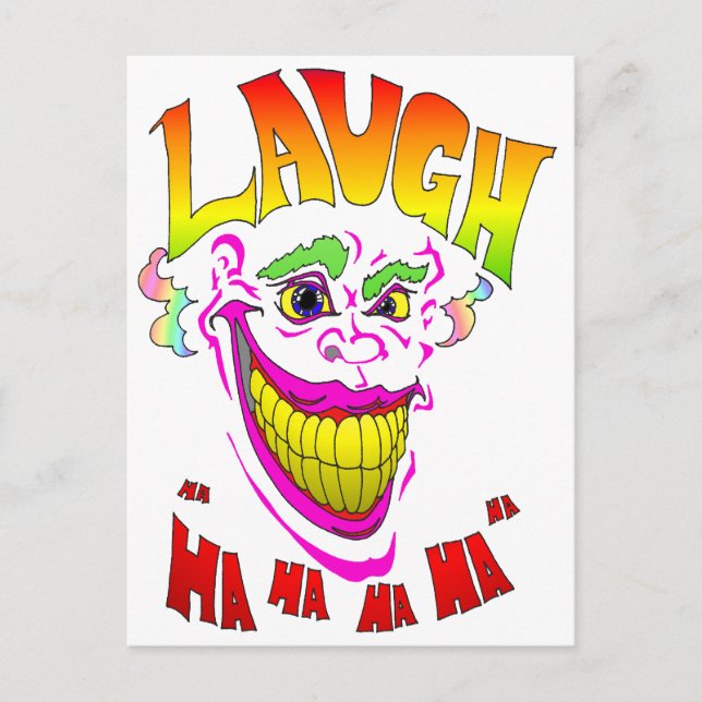 Cartão Postal Scary Clown Laugh (Frente)