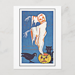Cartão Postal Scary Ghost Vintage Halloween