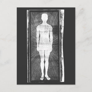 Cartão Postal Scary Invite, Abstract Surrealist Man Silhouette