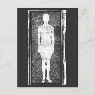 Cartão Postal Scary Invite, Abstract Surrealist Man Silhouette