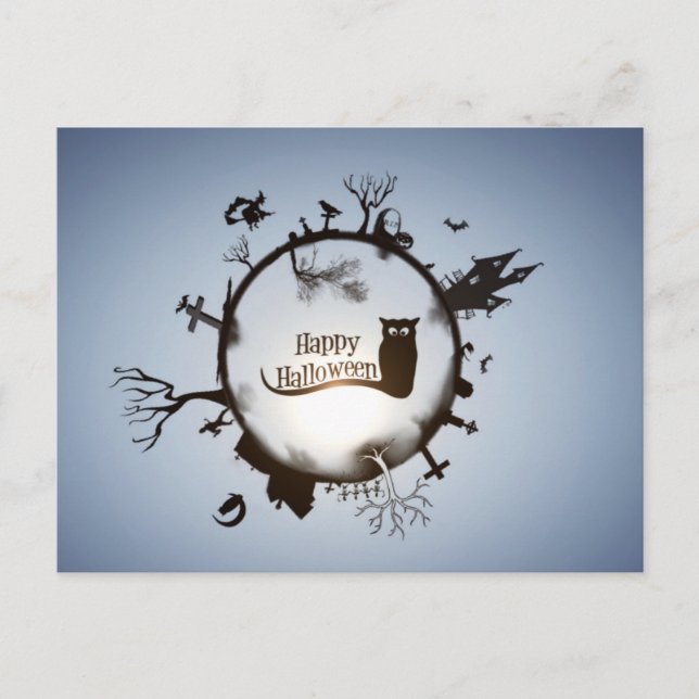 Cartão Postal Scary Spooky Halloween (Frente)