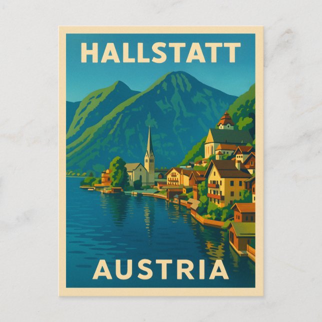 Cartão Postal Scenic da Áustria - Viagens vintage Retro (Frente)
