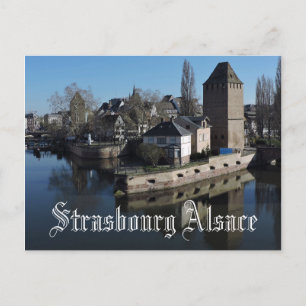 Cartão Postal Scenic Estrasburgo Alsace França Ponts Couverts