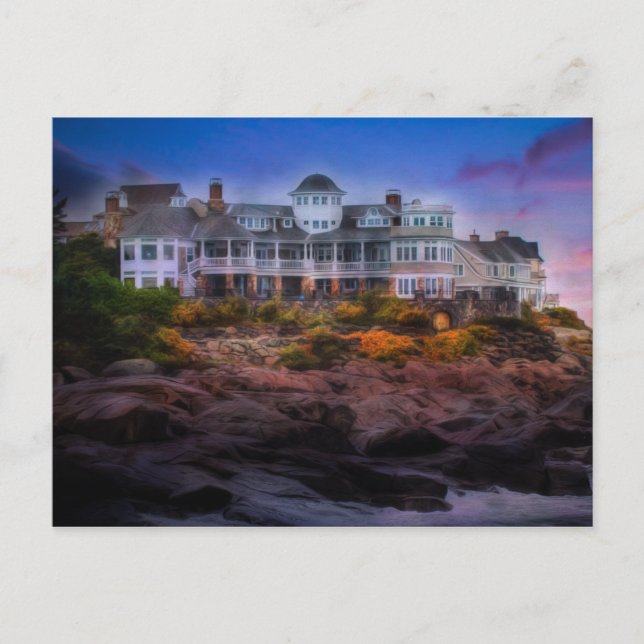 Cartão Postal Scense Costeira Sunrise do Cabo Neddick Maine (Frente)