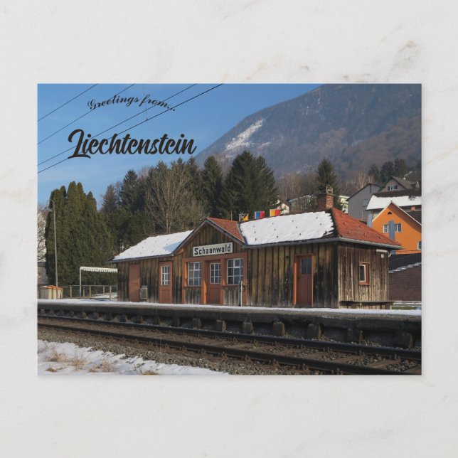 Cartão Postal Schaanwald Railway Station Liechtenstein (Frente)