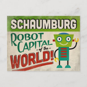 Cartão Postal Schaumburg Illinois Robot - Funny Vintage