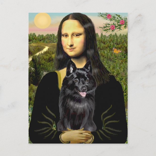 Cartão Postal Schipperke 7 - Mona Lisa (Frente)