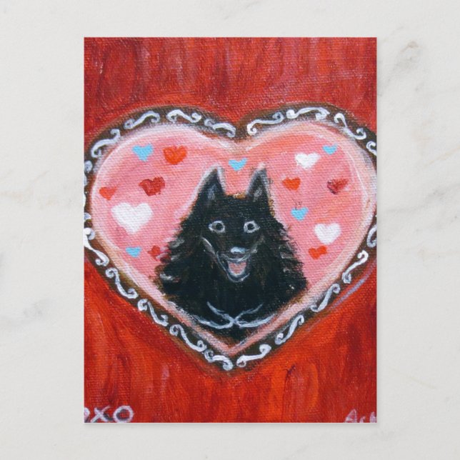 Cartão Postal Schipperke Love Heart (Frente)