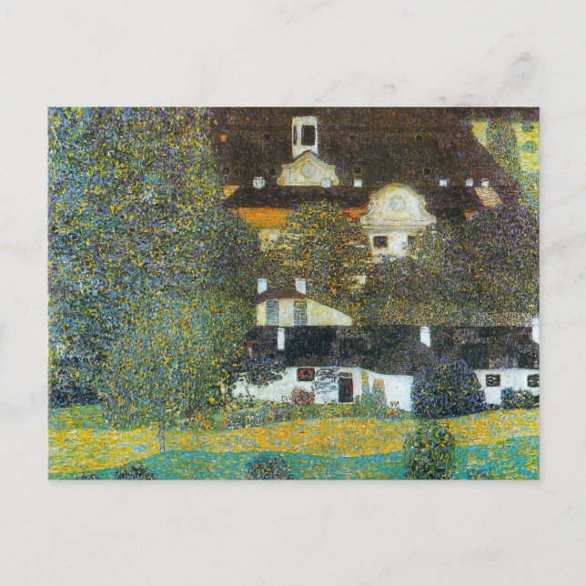 Cartão Postal Schloss Kammer sobre o Attersee II por Gustav Klim (Frente)