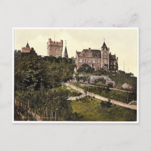 Cartão Postal Schloss Klopp, Bingen, Reno, Alemanha Raros Pho