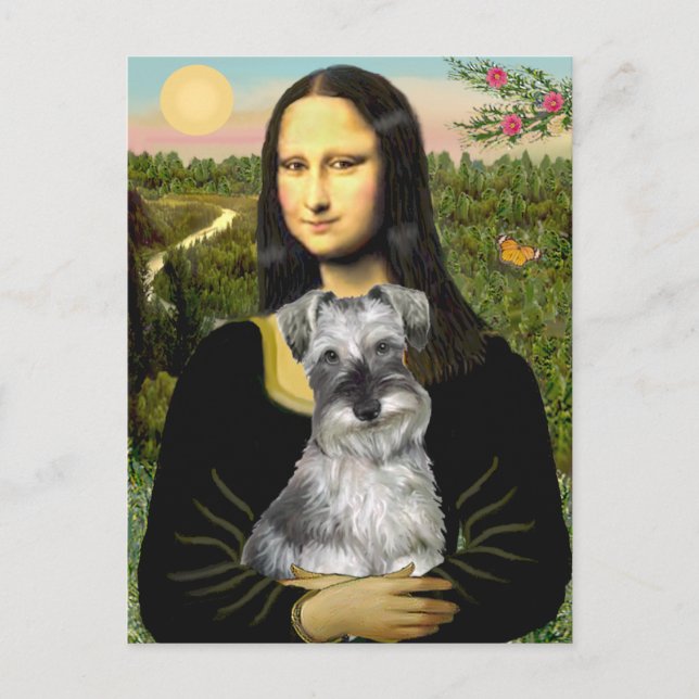 Cartão Postal Schnauzer 1N - Mona Lisa (Frente)